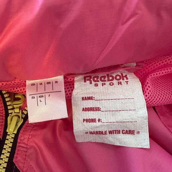 Reebok Vintage Pink and Red Zip Up Windbreaker Jacket - Picture 7 of 10